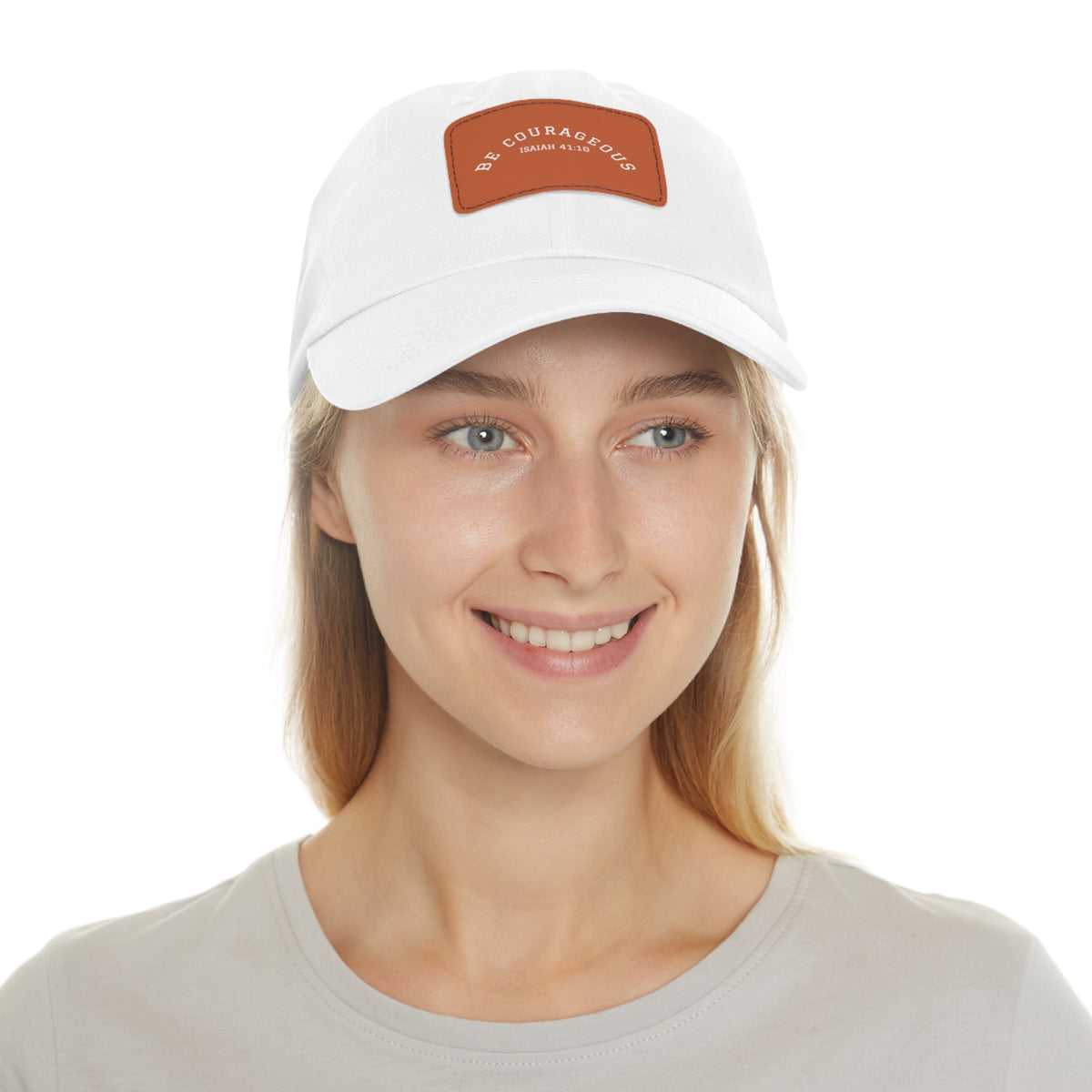 Be Courageous- Dad Hat with Leather Patch (Rectangle)