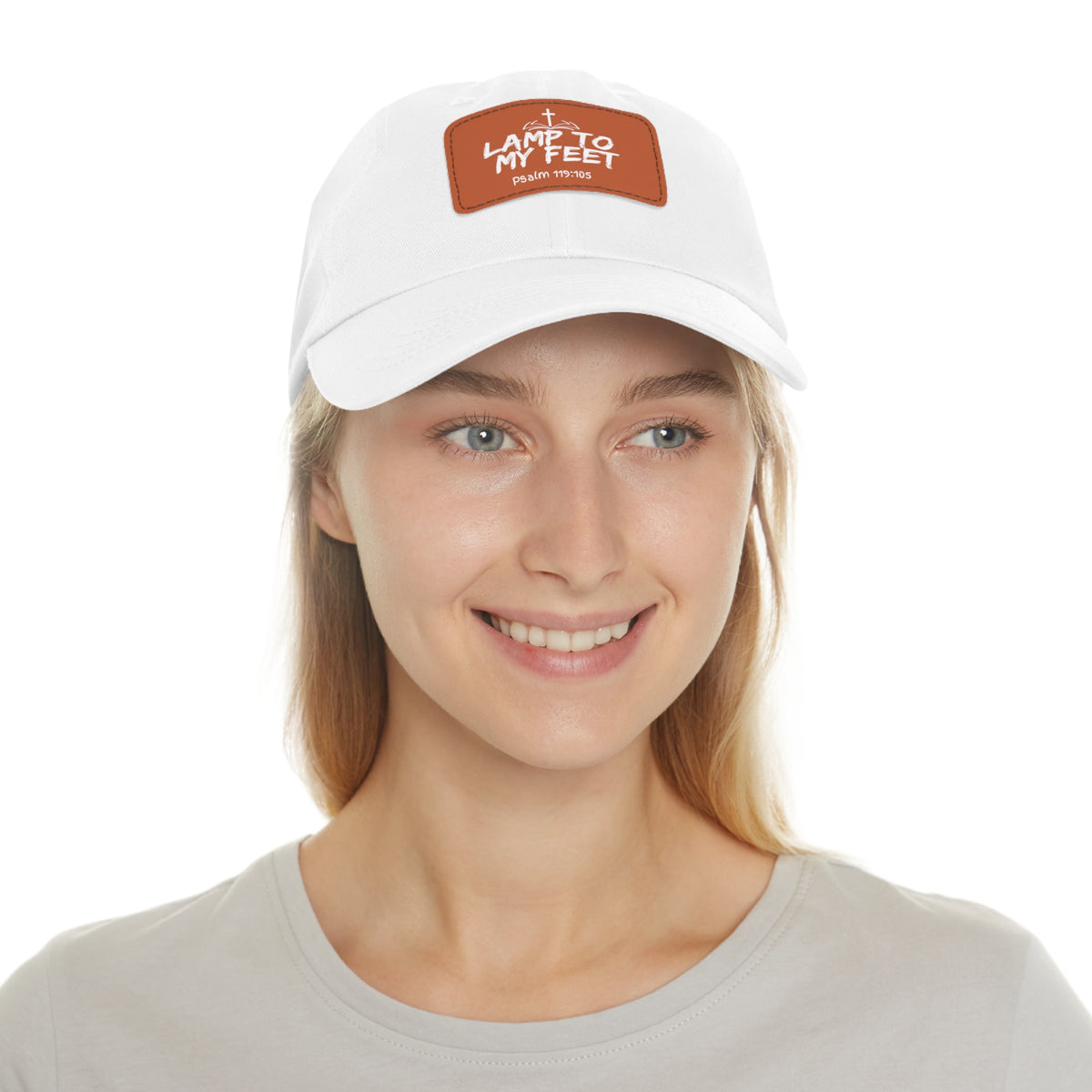 Lamp To My Feet- Dad Hat with Leather Patch (Rectangle)