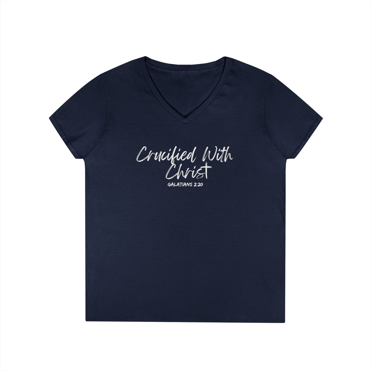 Crucified With Christ- Ladies' V-Neck T-Shirt
