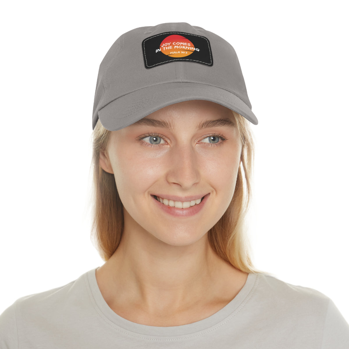 Joy Comes in the Morning- Dad Hat with Leather Patch (Rectangle)
