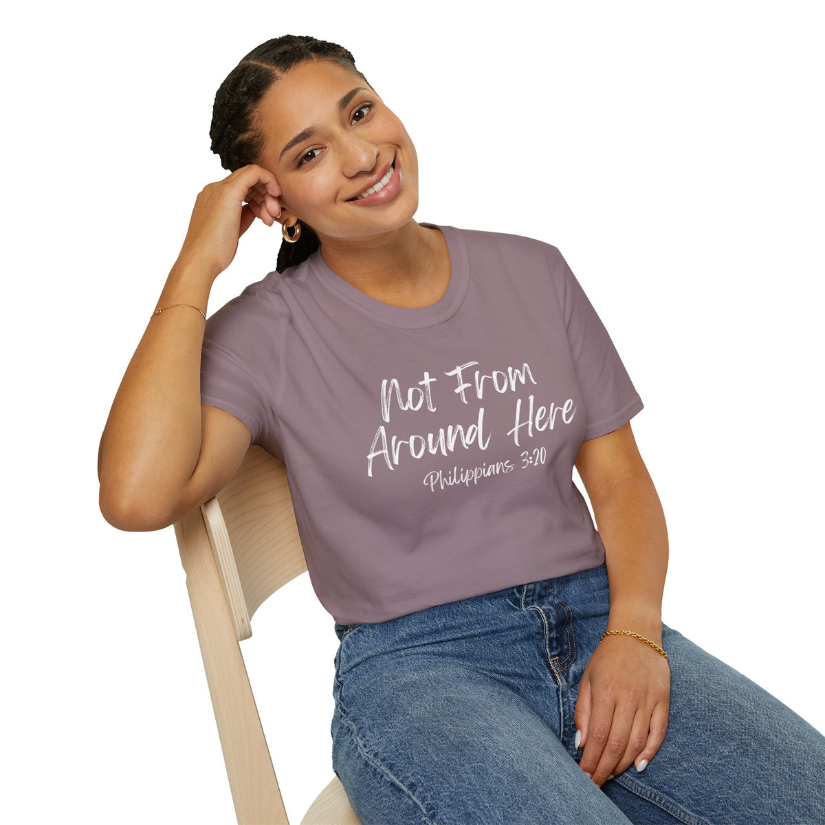 Not From Around Here- Unisex Softstyle T-Shirt
