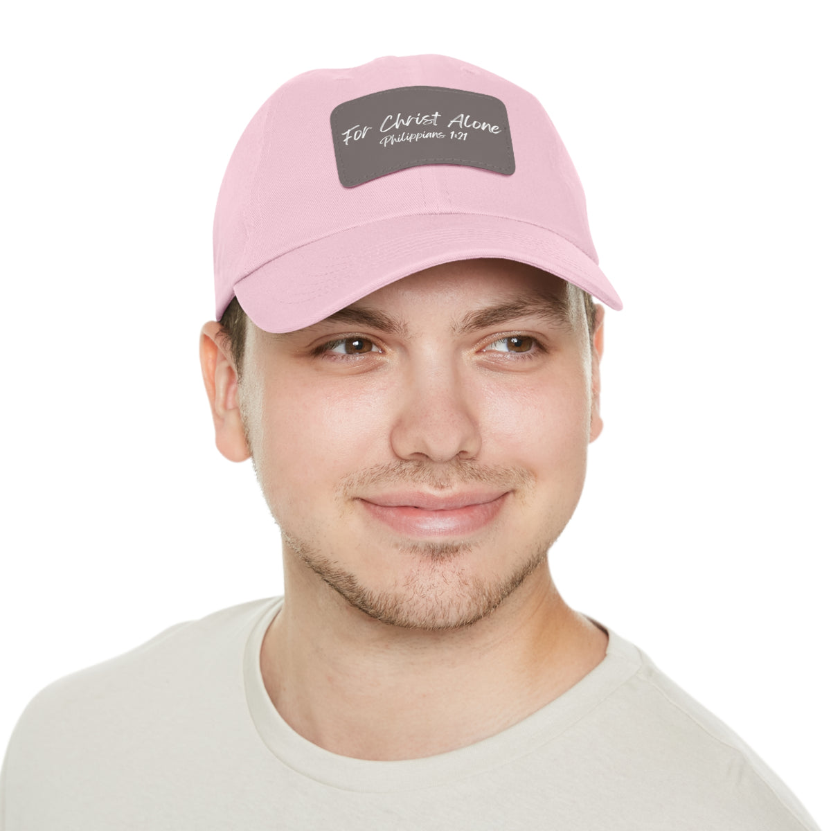 For Christ Alone- Dad Hat with Leather Patch (Rectangle)