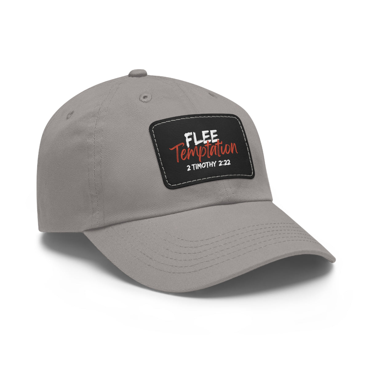 Flee Temptation- Dad Hat with Leather Patch (Rectangle)