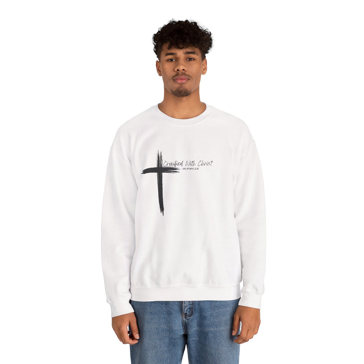 Crucified With Christ Ver.2- Christian Faith Crewneck Sweatshirt