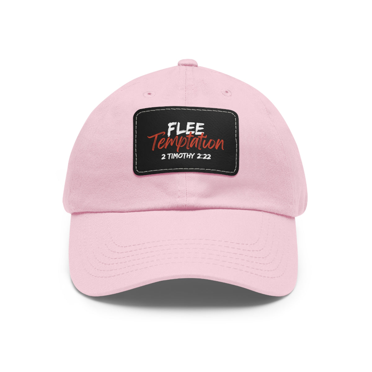 Flee Temptation- Dad Hat with Leather Patch (Rectangle)