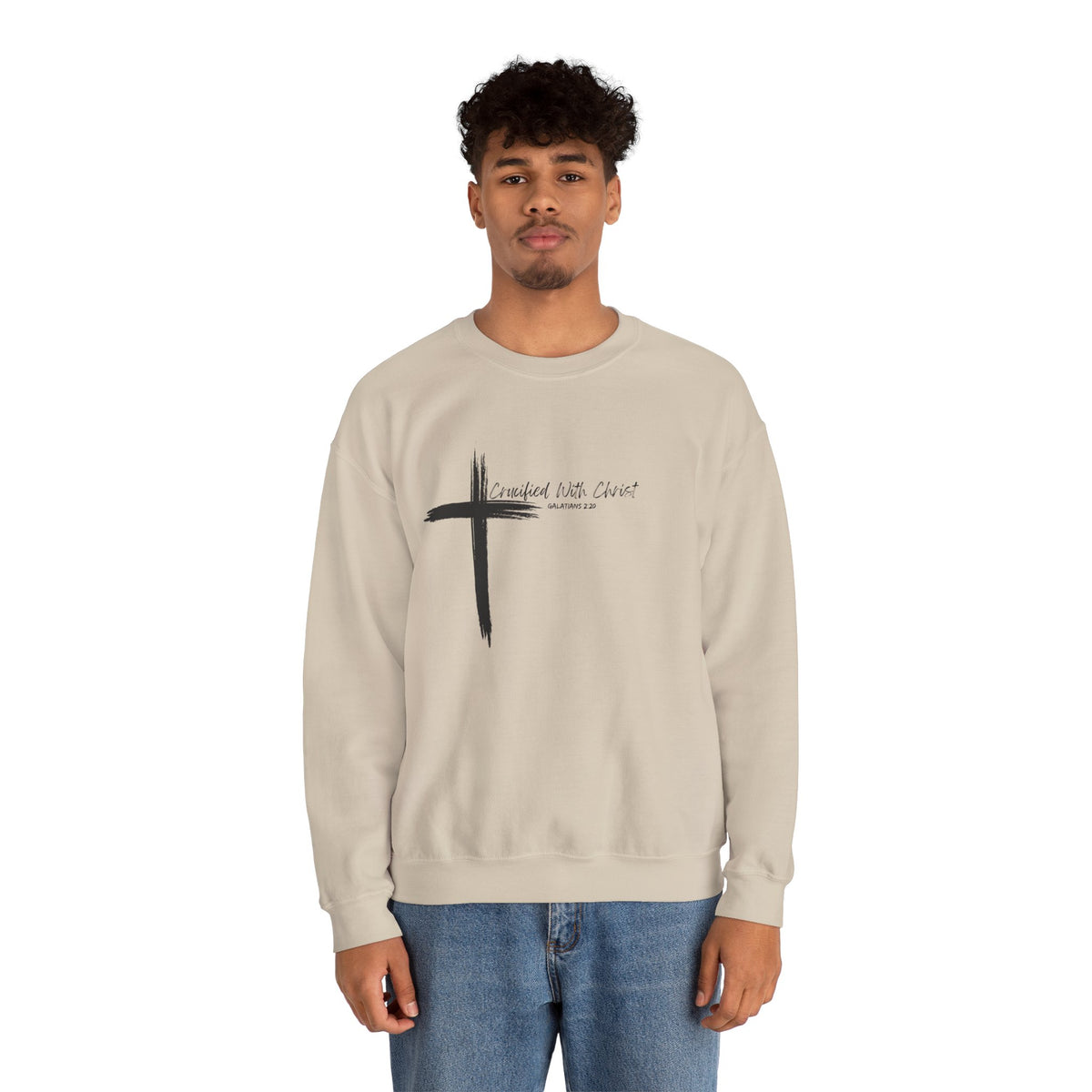 Crucified With Christ Ver.2- Christian Faith Crewneck Sweatshirt