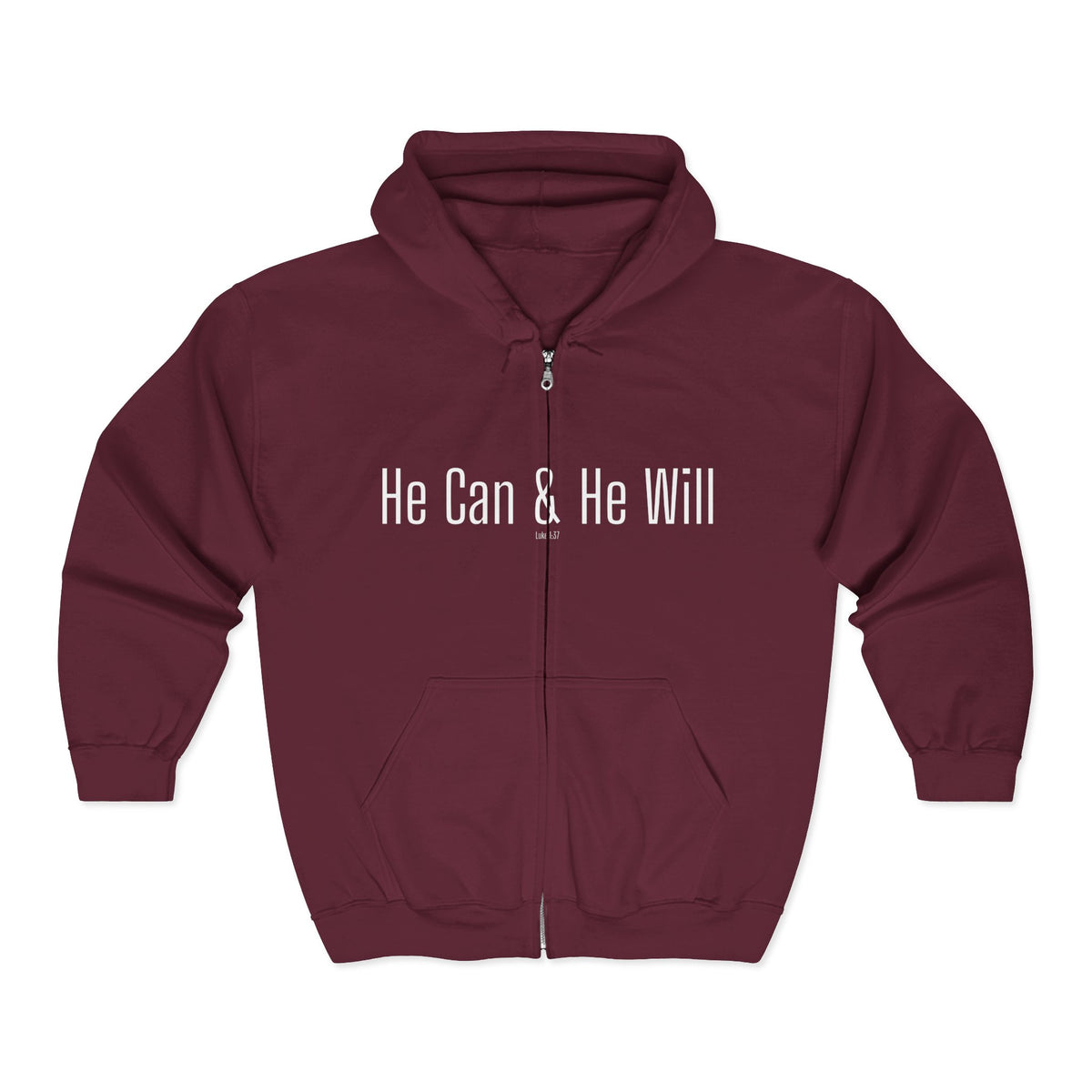 He Can & He Will | Men's Heavy Blend™ Full Zip Hooded Sweatshirt