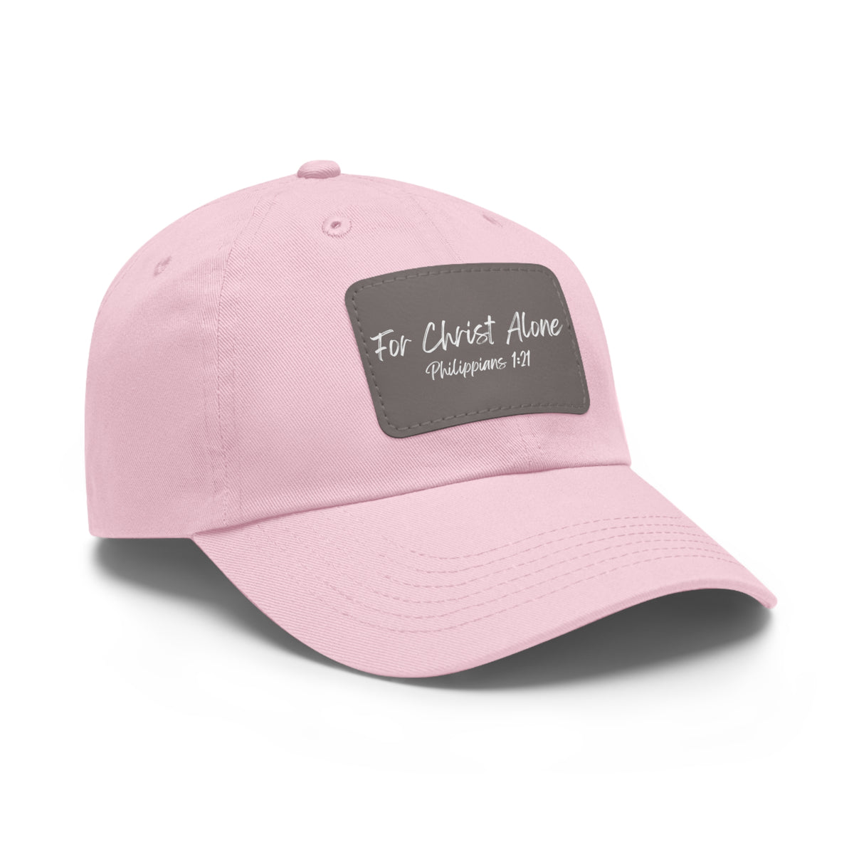 For Christ Alone- Dad Hat with Leather Patch (Rectangle)