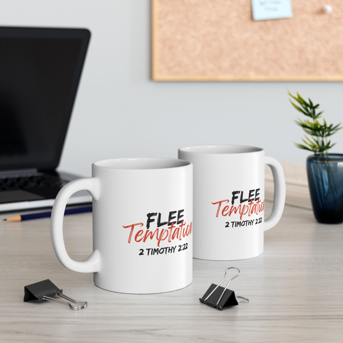 Flee Temptation- Ceramic Mug, (11oz, 15oz)