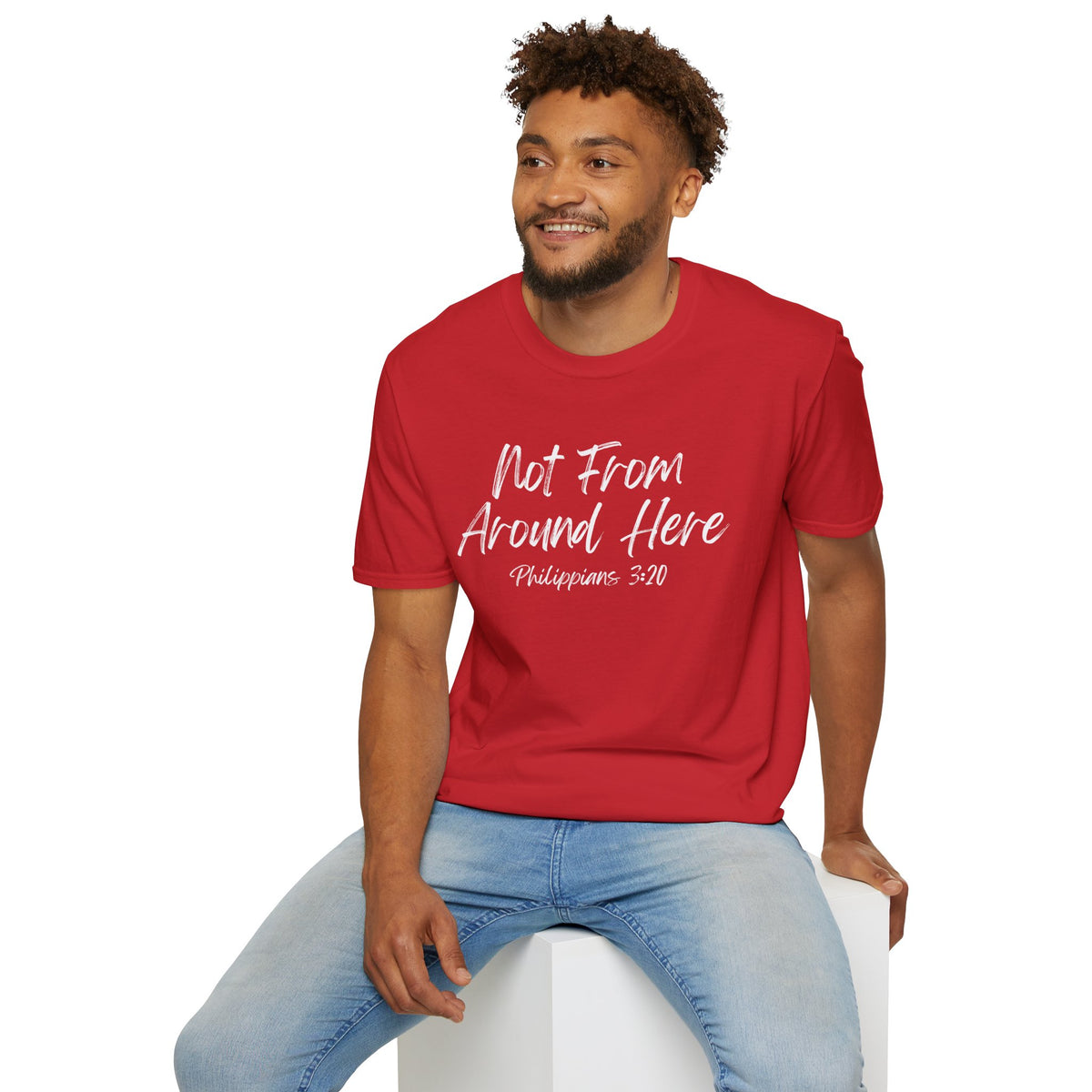 Not From Around Here- Unisex Softstyle T-Shirt