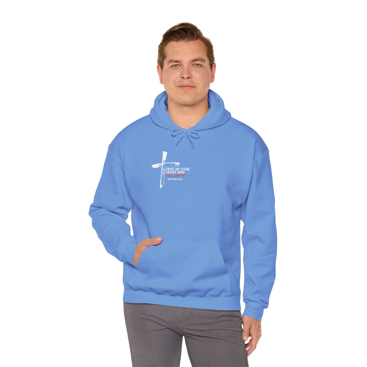 Take Up Your Cross and Follow Me Unisex Heavy Blend™ Hooded Sweatshirt