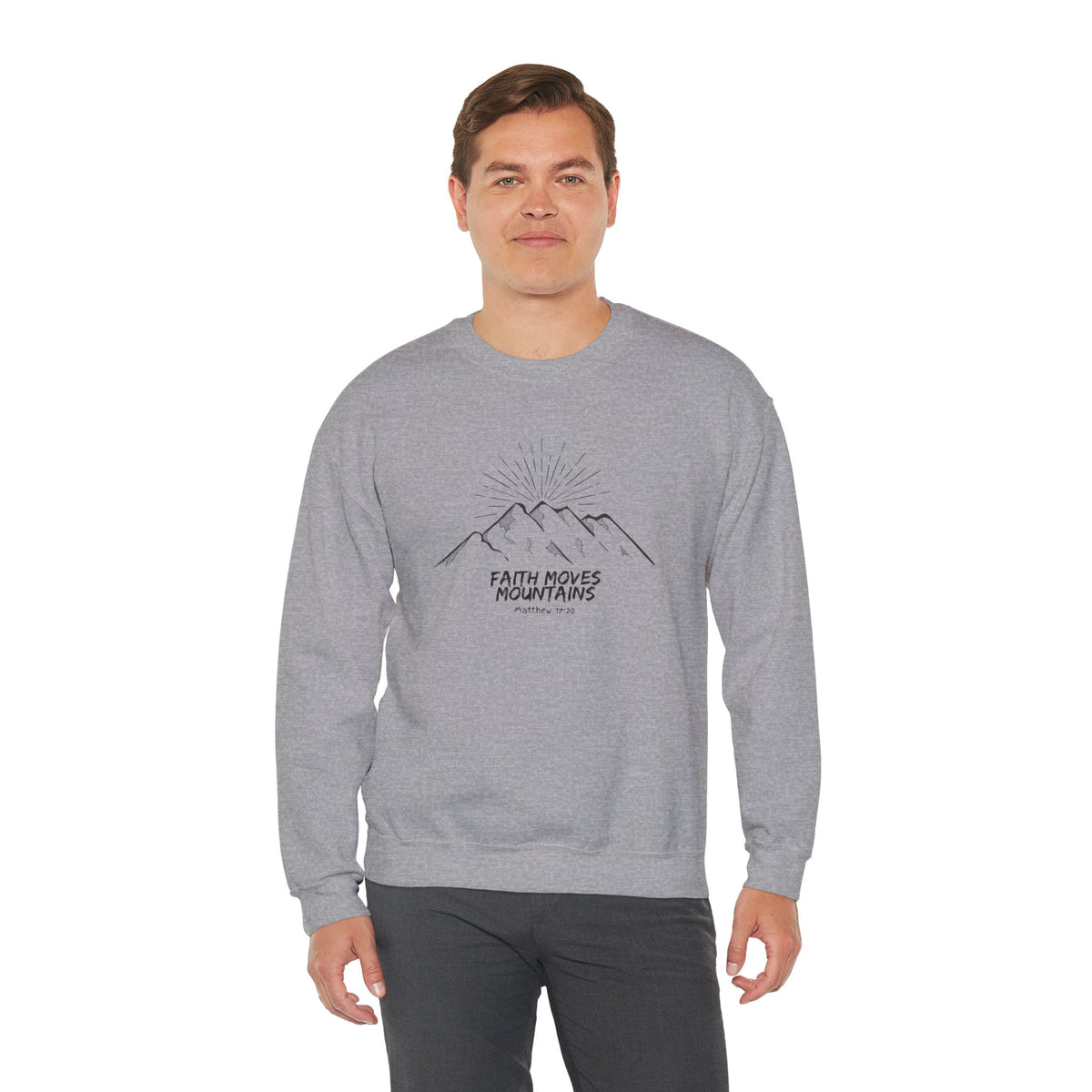 Faith Moves Mountains- Unisex Heavy Blend™ Crewneck Sweatshirt