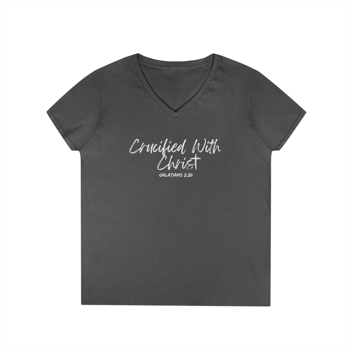 Crucified With Christ- Ladies' V-Neck T-Shirt