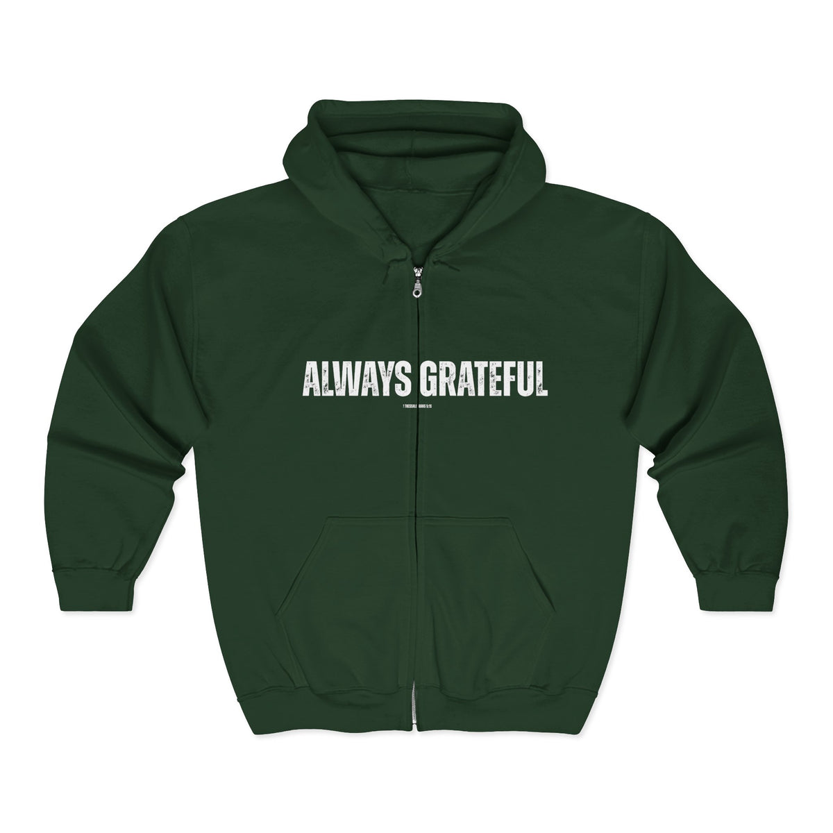 Always Grateful | Men's Heavy Blend™ Full Zip Hooded Sweatshirt