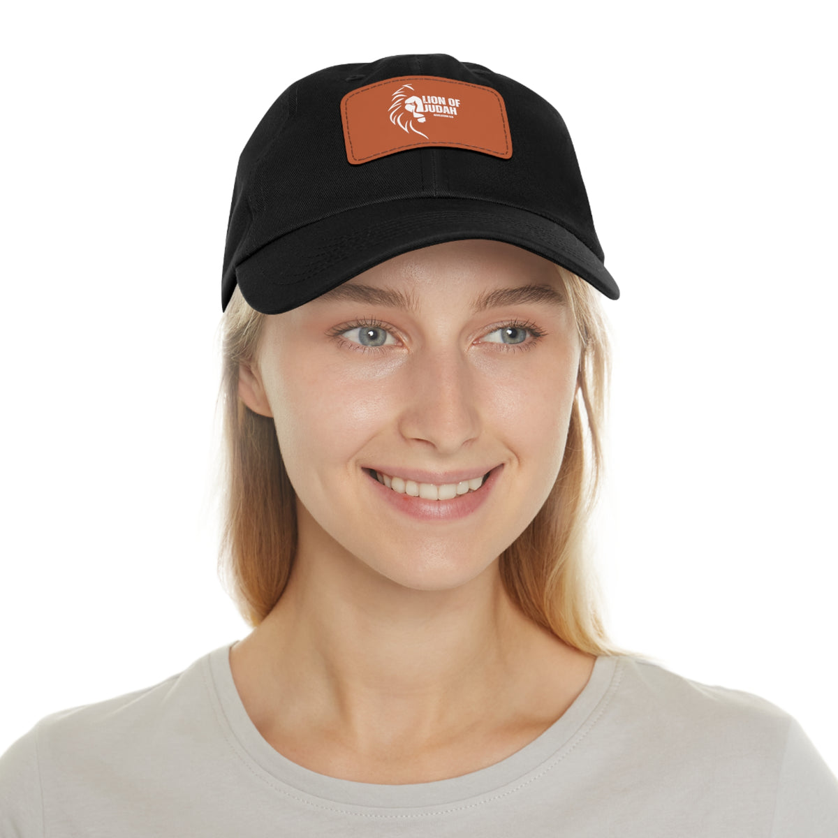 Lion Of Judah- Dad Hat with Leather Patch (Rectangle)