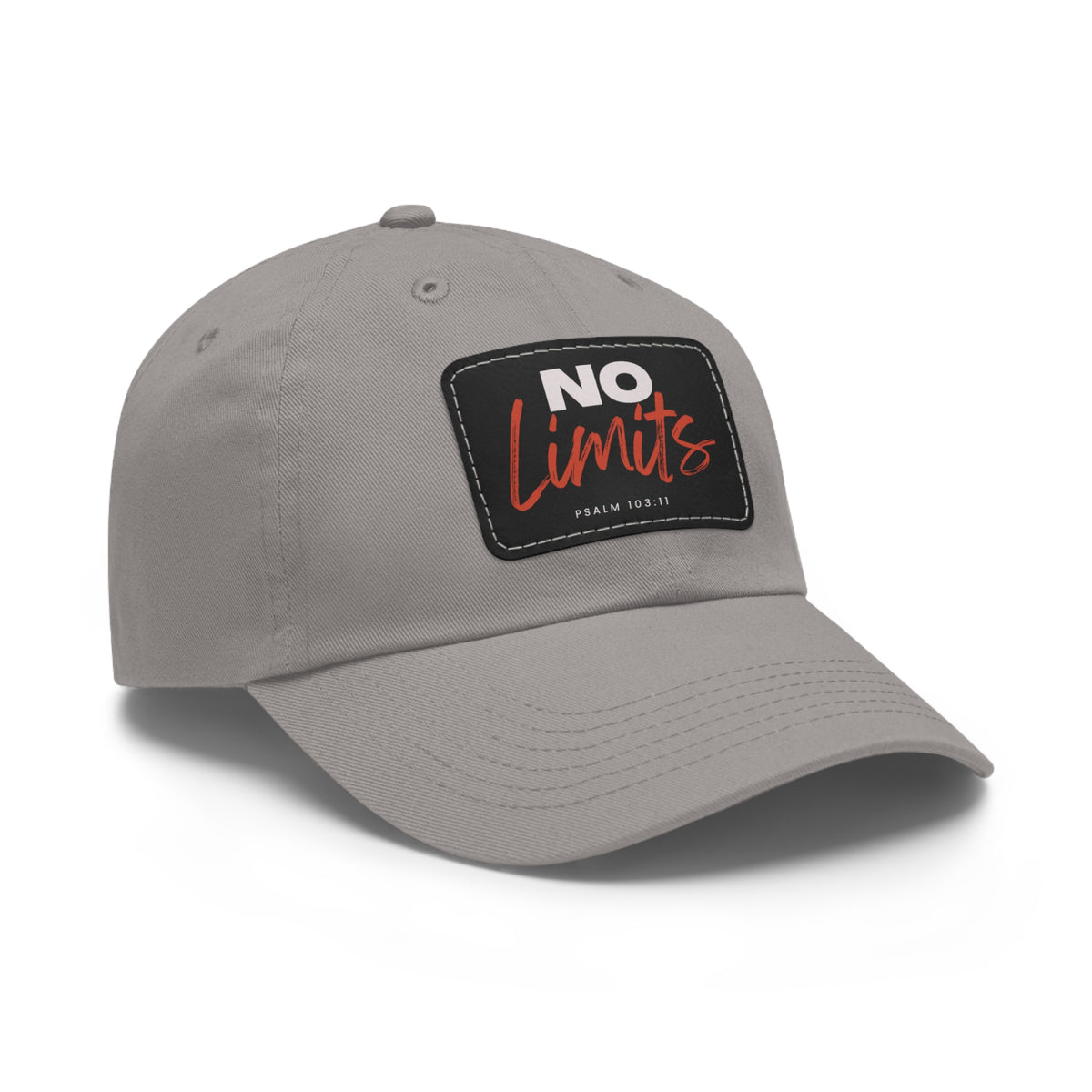 No Limits- Dad Hat with Leather Patch (Rectangle)