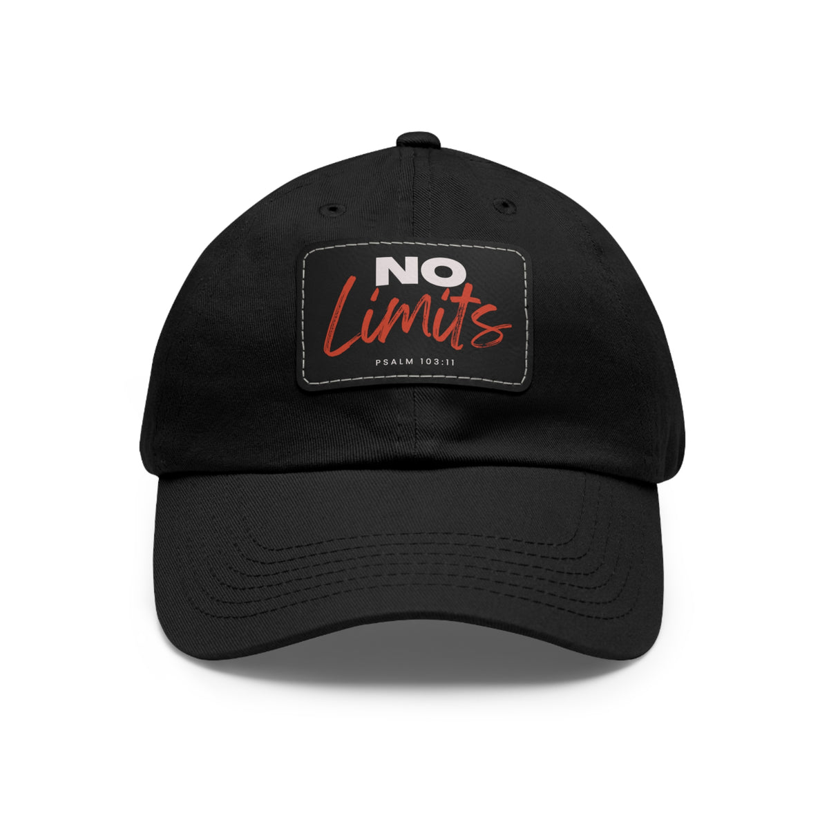 No Limits- Dad Hat with Leather Patch (Rectangle)
