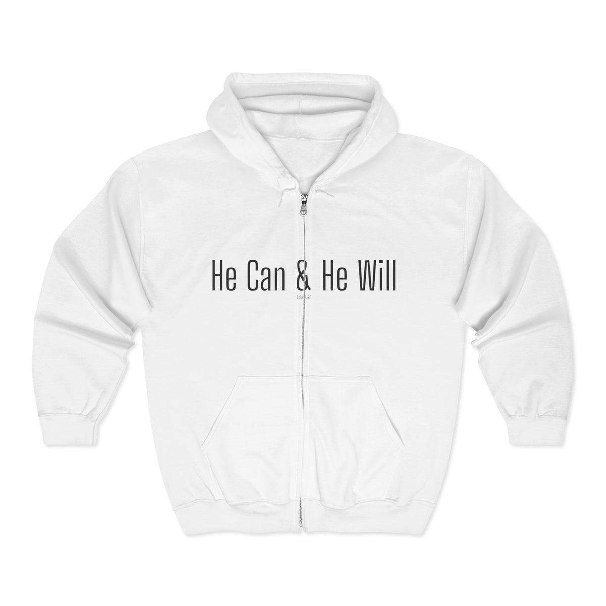 He Can & He Will | Men's Heavy Blend™ Full Zip Hooded Sweatshirt