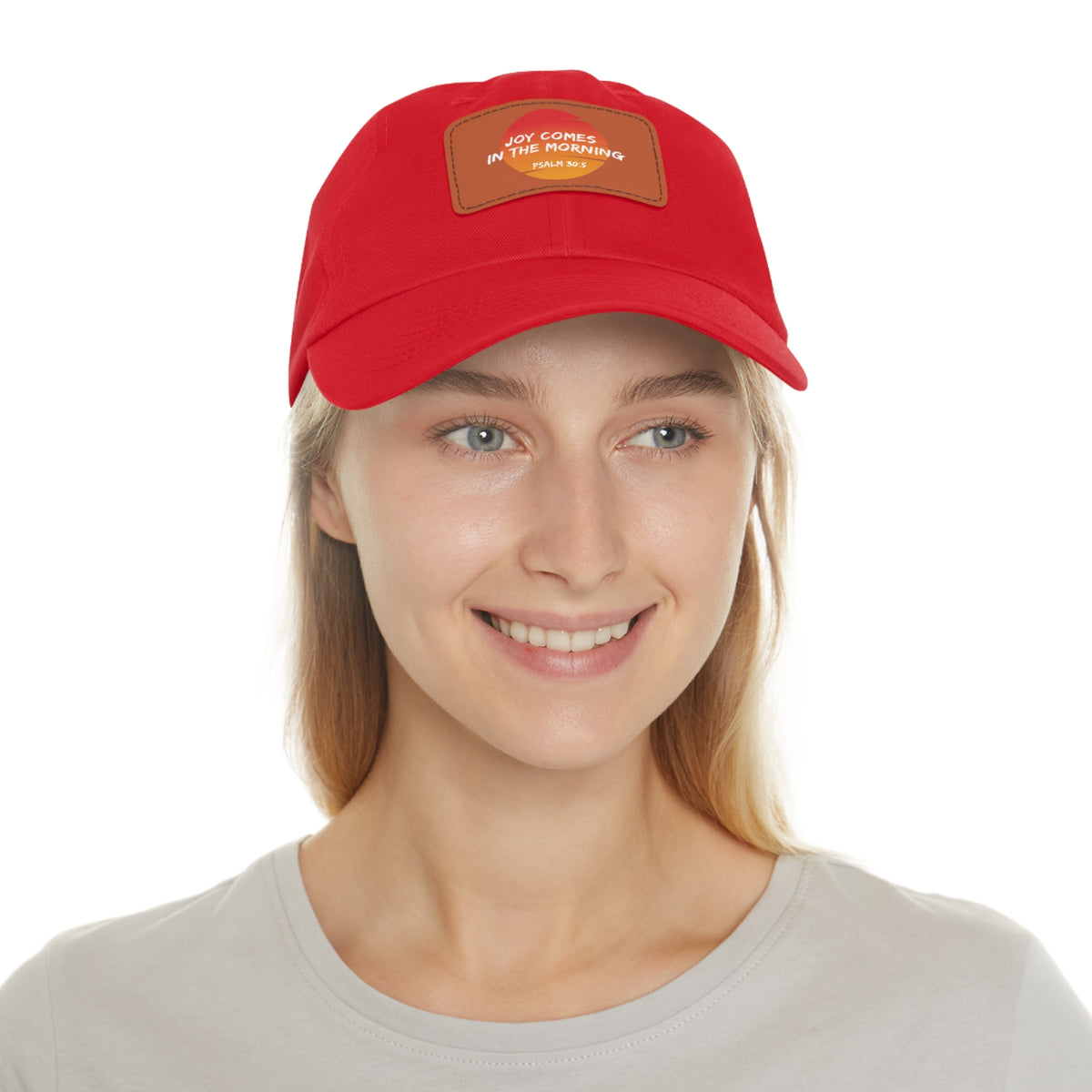 Joy Comes in the Morning- Dad Hat with Leather Patch (Rectangle)
