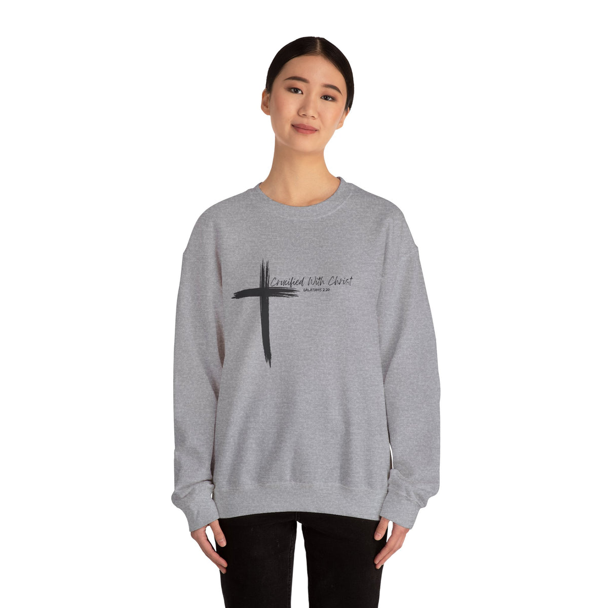 Crucified With Christ Ver.2- Christian Faith Crewneck Sweatshirt