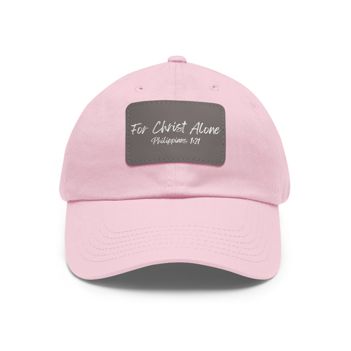 For Christ Alone- Dad Hat with Leather Patch (Rectangle)