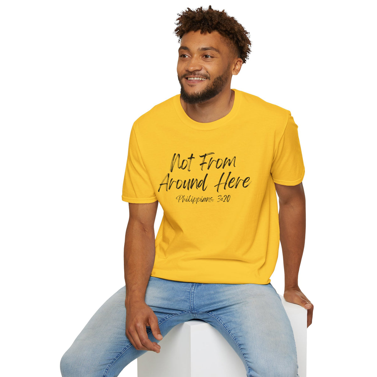 Not From Around Here- Unisex Softstyle T-Shirt