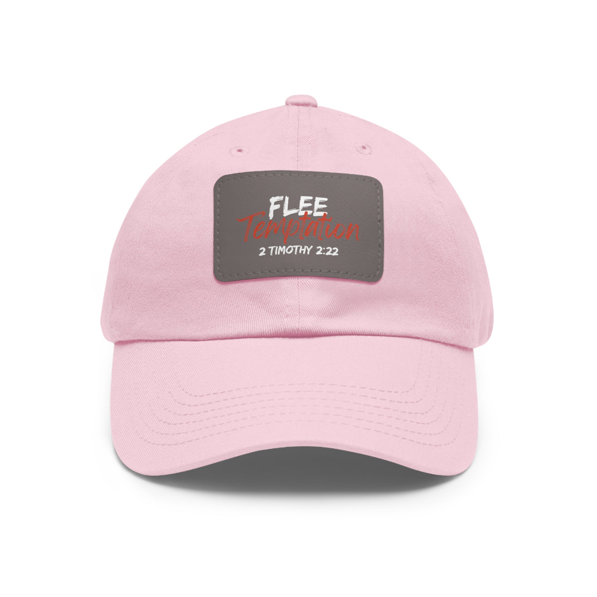 Flee Temptation- Dad Hat with Leather Patch (Rectangle)
