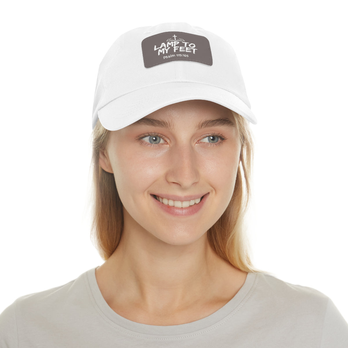 Lamp To My Feet- Dad Hat with Leather Patch (Rectangle)