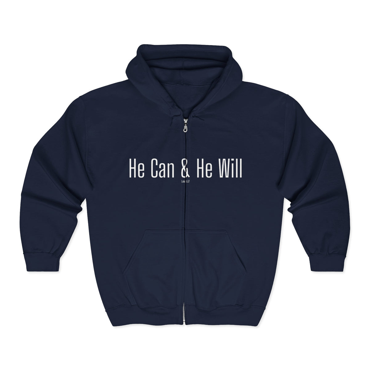 He Can & He Will | Men's Heavy Blend™ Full Zip Hooded Sweatshirt