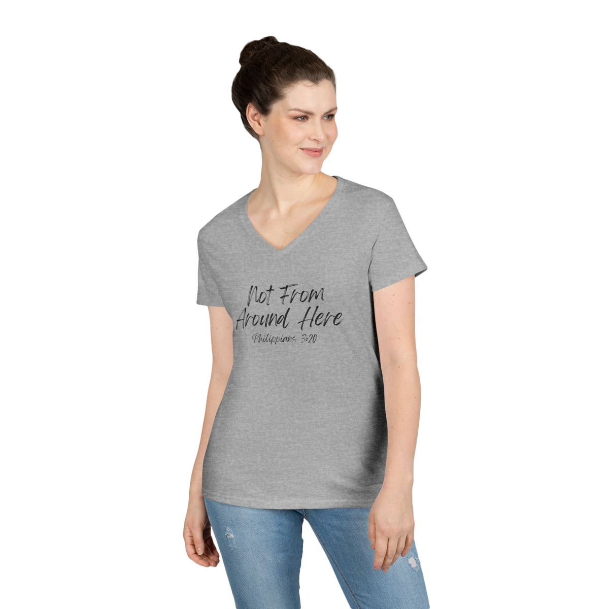 Not From Around Here- Ladies' V-Neck T-Shirt