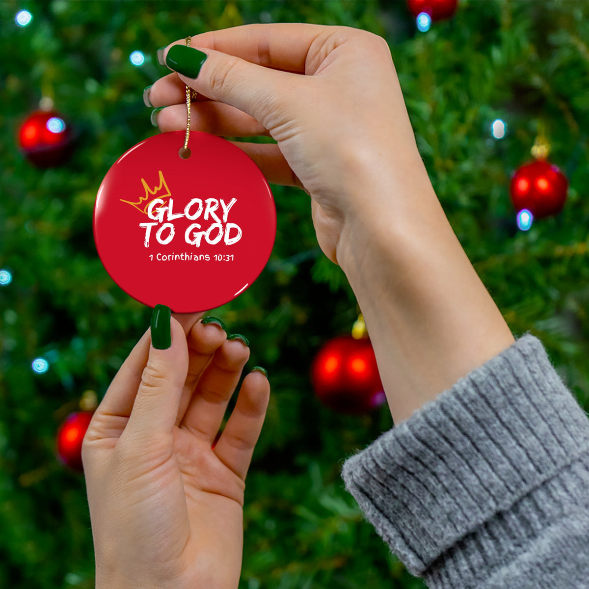 Glory To God- Ceramic Ornament, 2 Shapes