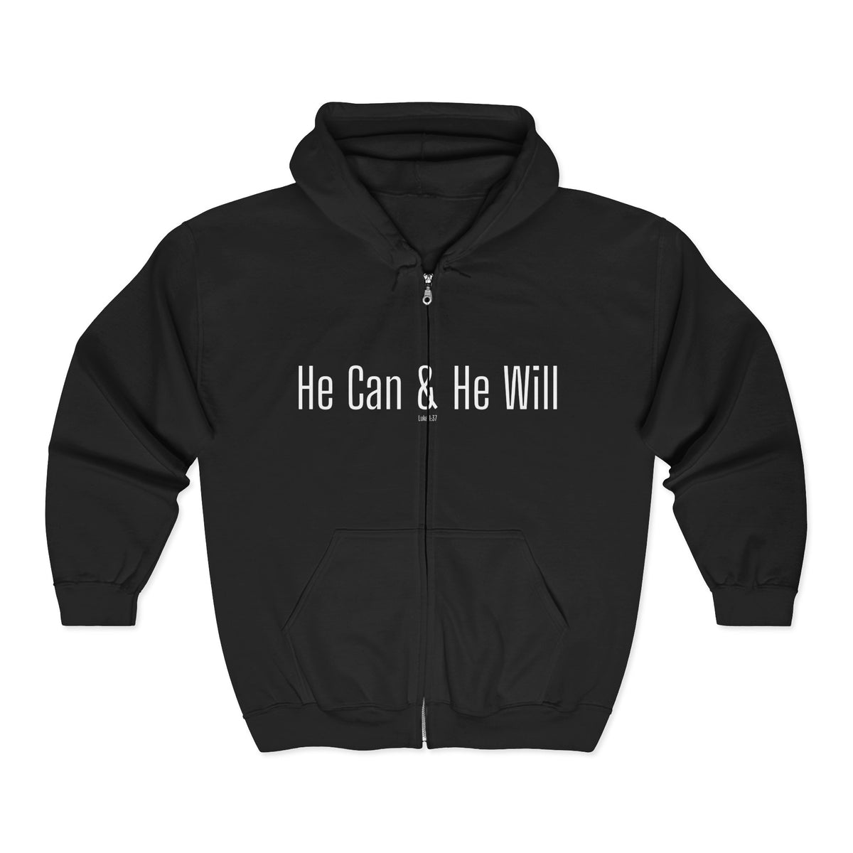 He Can & He Will | Men's Heavy Blend™ Full Zip Hooded Sweatshirt