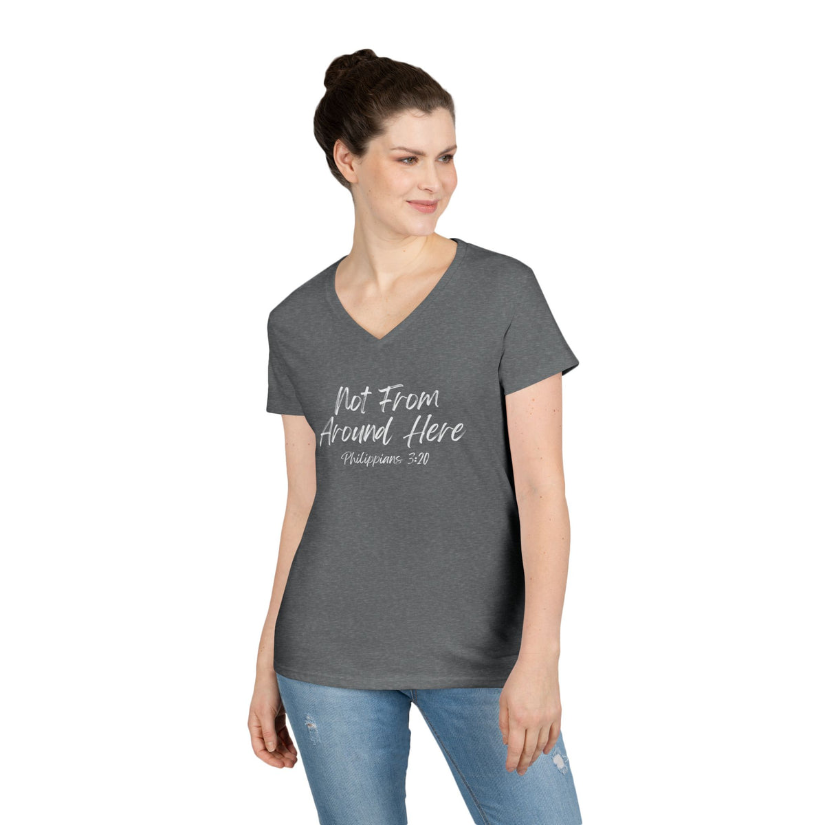 Not From Around Here- Ladies' V-Neck T-Shirt