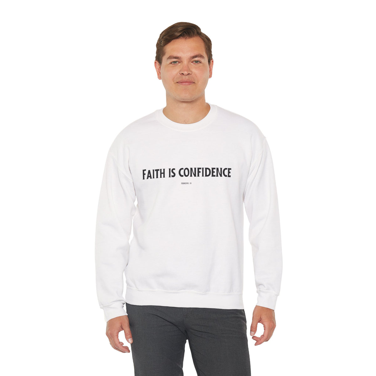 Faith is Confidence Christian Sweatshirt – Cozy Faith Holiday Apparel | Unisex Heavy Blend™ Crewneck Sweatshirt