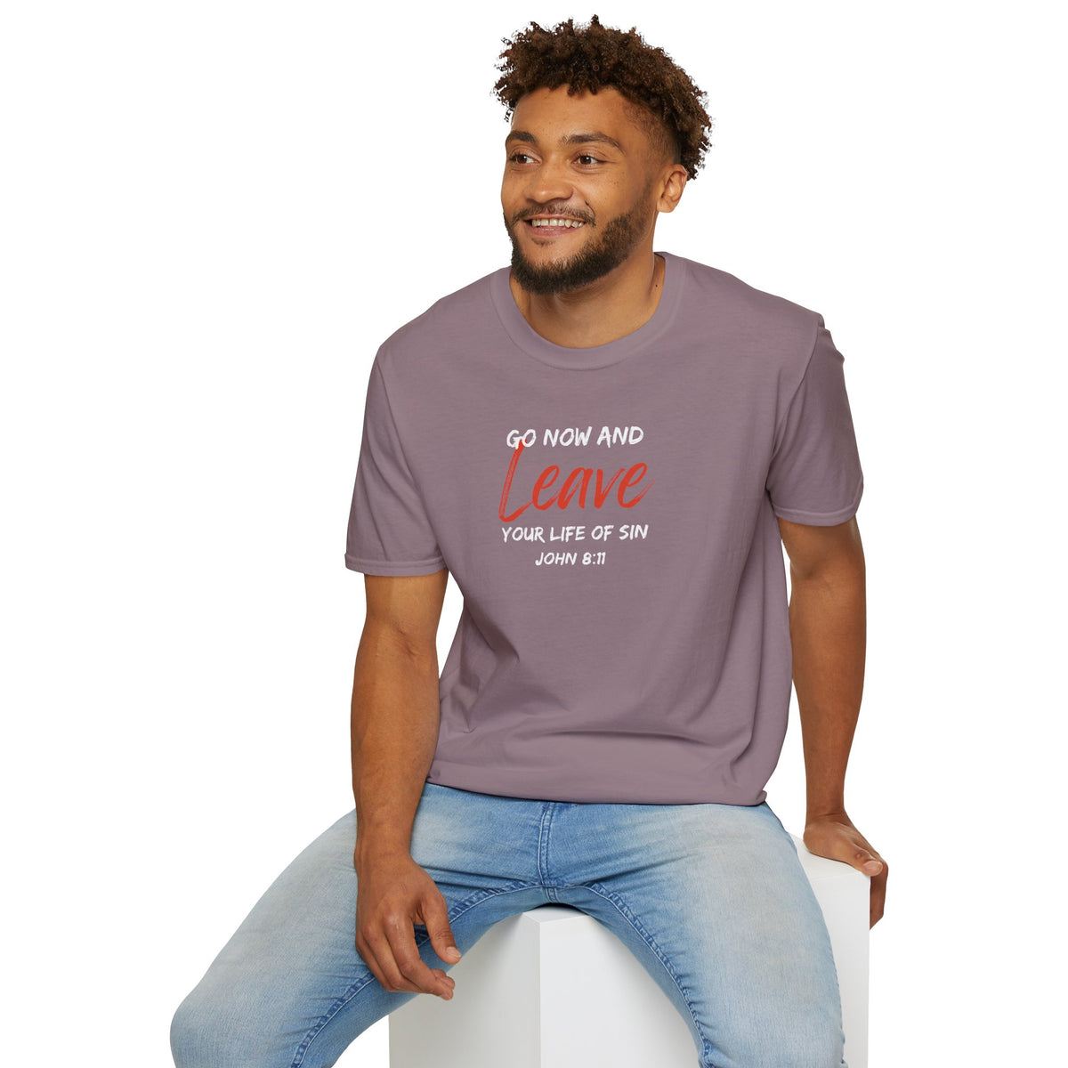 Go Now and Leave Your Life of Sin- Unisex Softstyle T-Shirt