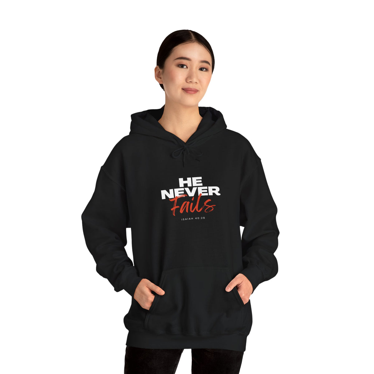 "He Never Fails" Unisex Heavy Blend™ Hooded Sweatshirt