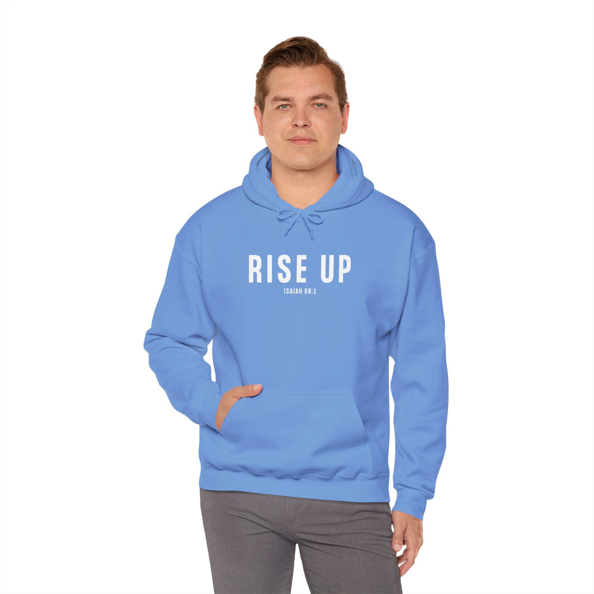 Rise Up Christian Hoodie – Isaiah 60:1 Faith Comfort Wear