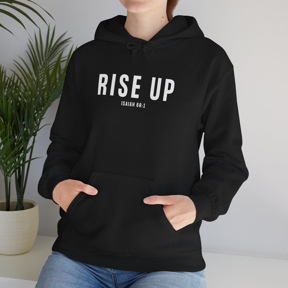 Rise Up Christian Hoodie – Isaiah 60:1 Faith Comfort Wear