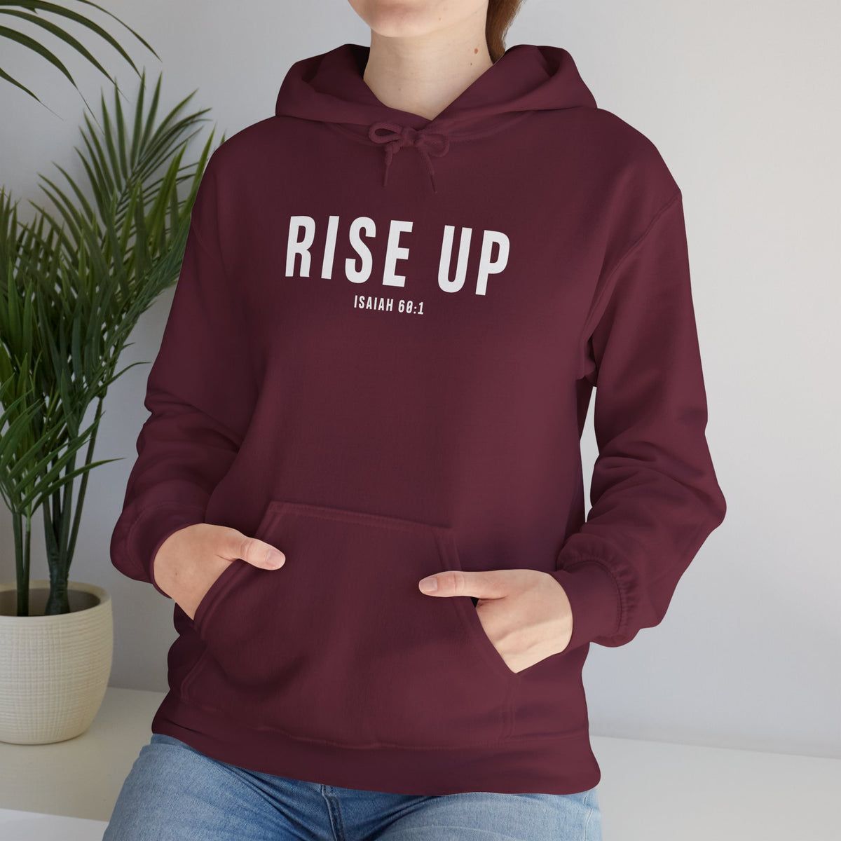 Rise Up Christian Hoodie – Isaiah 60:1 Faith Comfort Wear