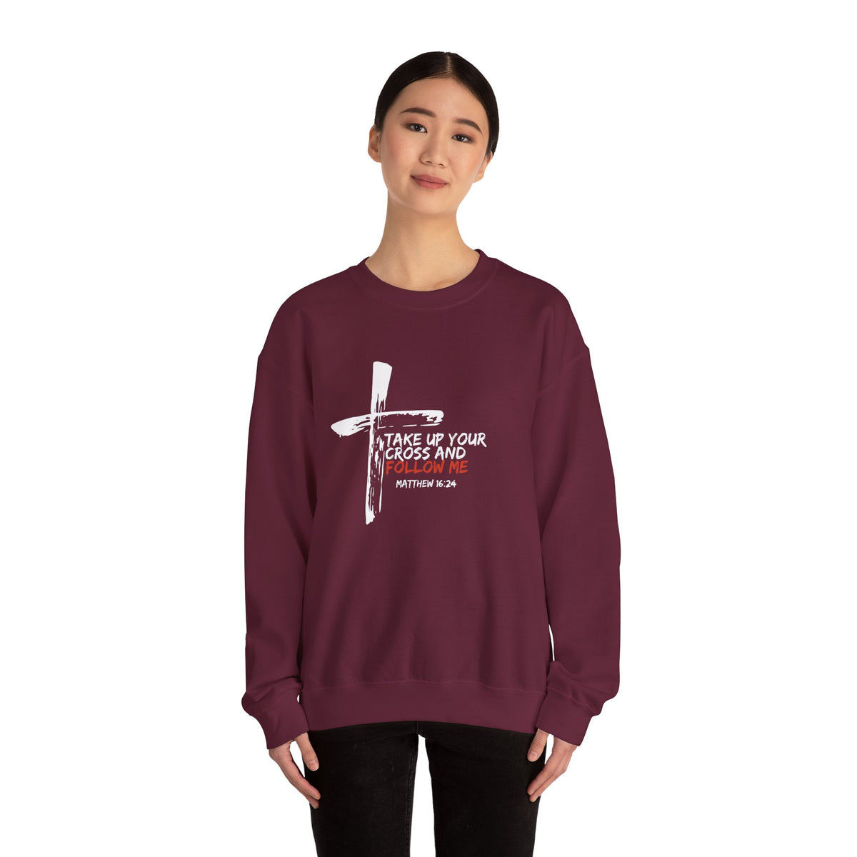 Take Up Your Cross and Follow Me- Unisex Heavy Blend™ Crewneck Sweatshirt