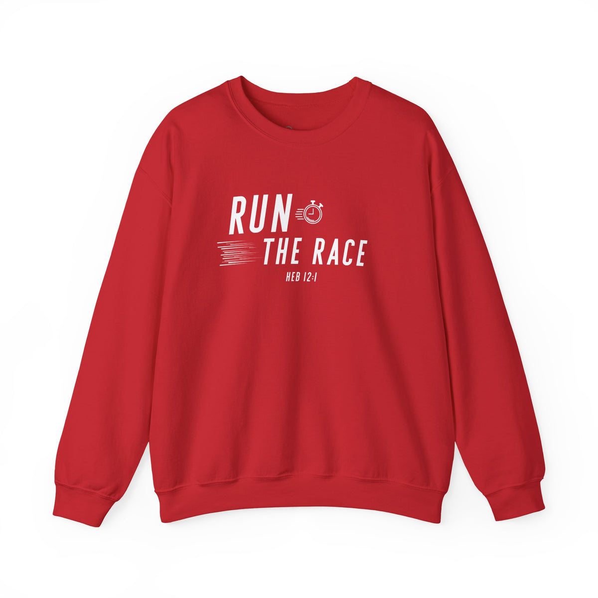 Run the Race Christian Sweatshirt – Hebrews 12:1 Wear Your Faith