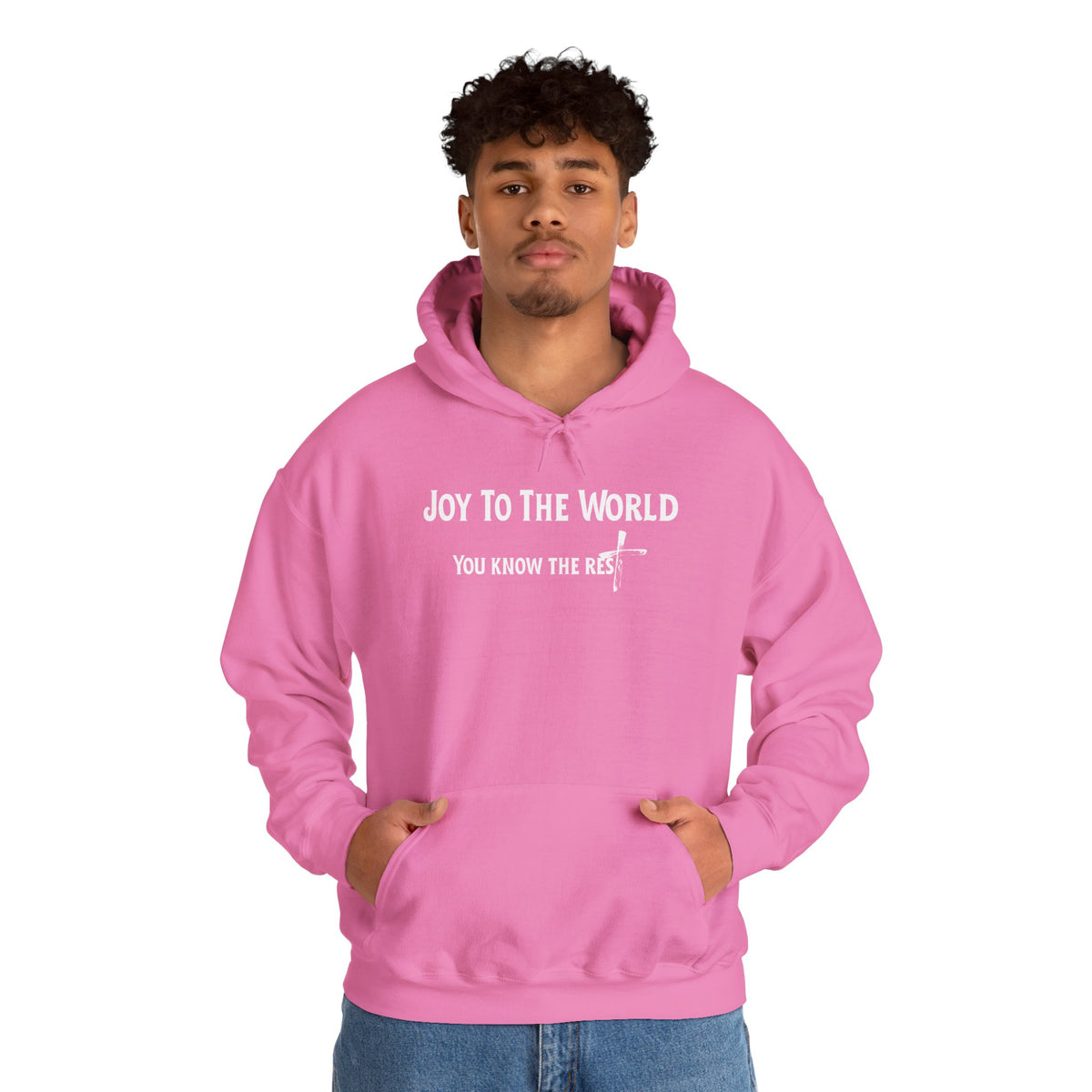 Joy to the World Christian Hoodie – Faith-Based Christmas Wear | Unisex Heavy Blend™ Hooded Sweatshirt