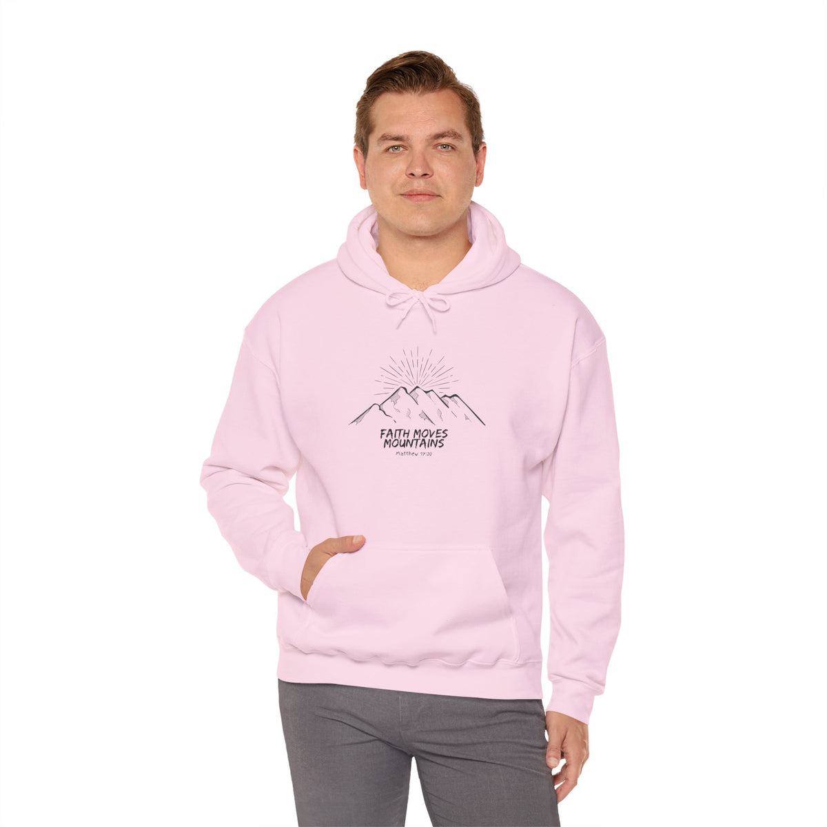 "Faith Moves Mountains" Unisex Heavy Blend™ Hooded Sweatshirt