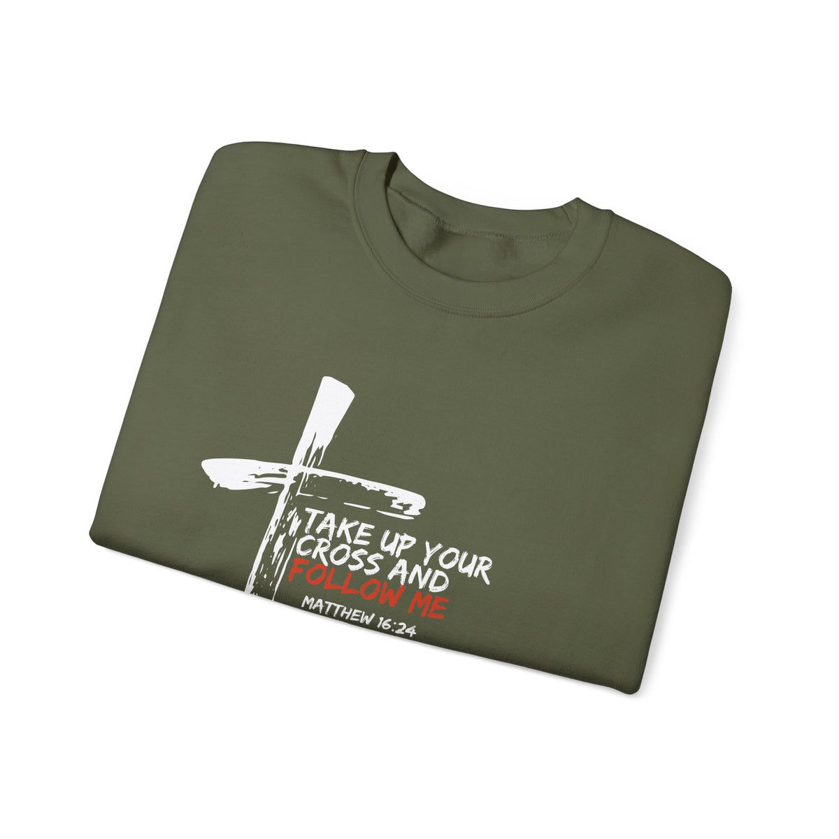 Take Up Your Cross and Follow Me- Unisex Heavy Blend™ Crewneck Sweatshirt