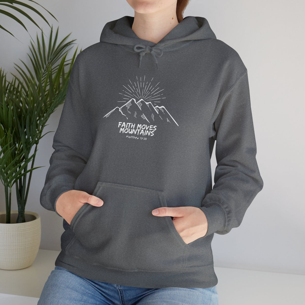 Faith Moves Mountains- Unisex Heavy Blend™ Hooded Sweatshirt