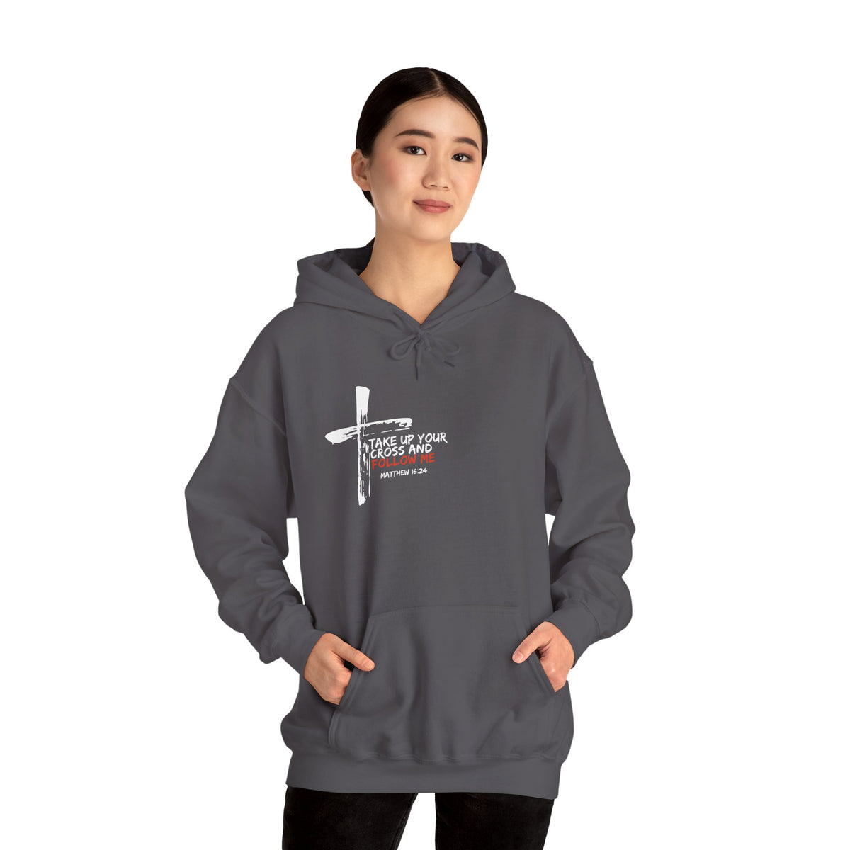 Take Up Your Cross and Follow Me Unisex Heavy Blend™ Hooded Sweatshirt