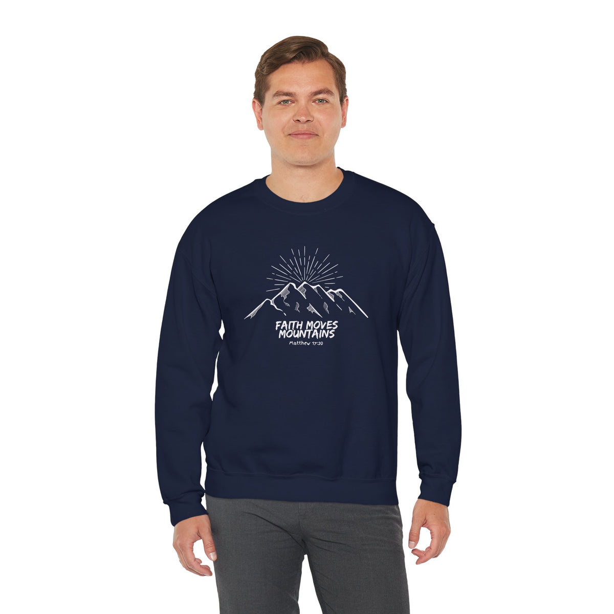 Faith Moves Mountains- Unisex Heavy Blend™ Crewneck Sweatshirt