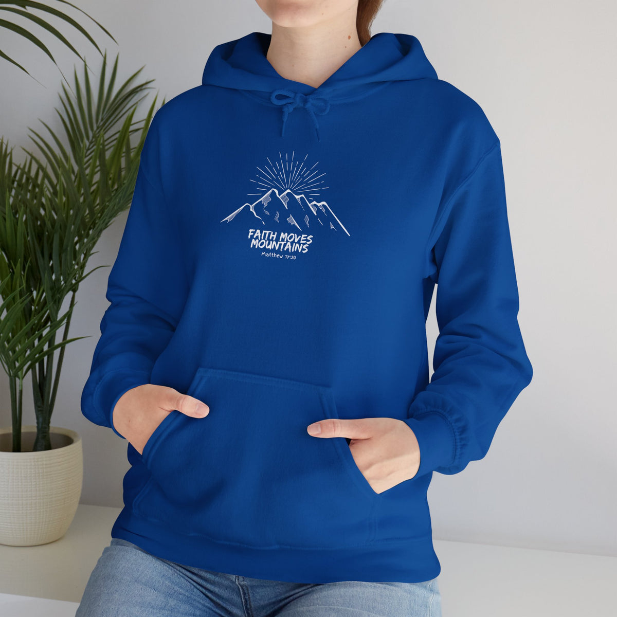 Faith Moves Mountains- Unisex Heavy Blend™ Hooded Sweatshirt