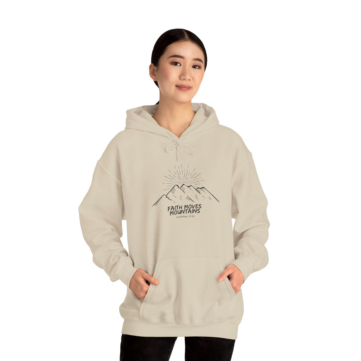 "Faith Moves Mountains" Unisex Heavy Blend™ Hooded Sweatshirt