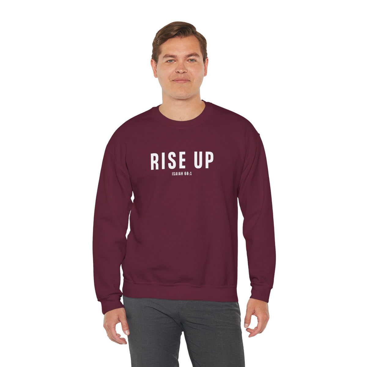 Rise Up Christian Sweatshirt – Isaiah 60:1 Wear Your Faith